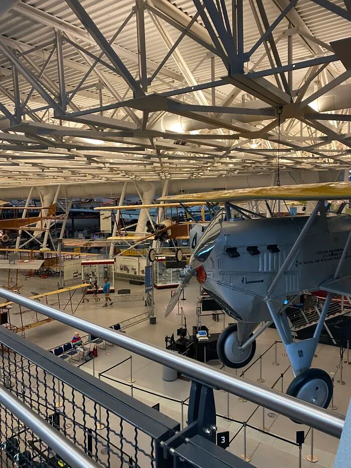 Sea Of Aeroplanes In The Air And Space Hazy Center, Virginia