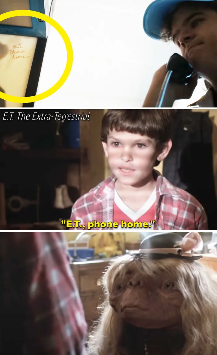 When Dustin Calls Steve From The Phone Booth At School, You Can See That Someone Wrote "E.t. Phone Home," Which Is A Nod To Steven Spielberg's E.t. The Extra-Terrestrial From 1982. Spielberg's Films Have Had A Big Influence On Stranger Things Too