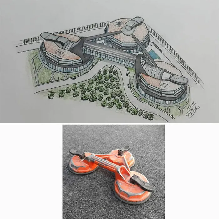Este arquitecto dibuja edificios inspirados en objetos cotidianos (30 imágenes nuevas)