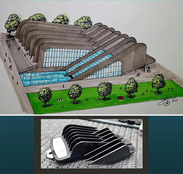 Este arquitecto dibuja edificios inspirados en objetos cotidianos (30 imágenes nuevas)