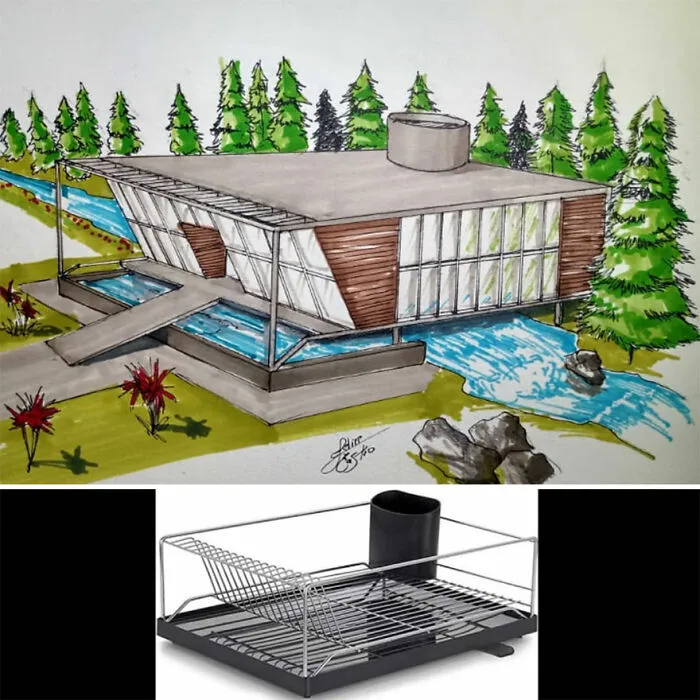 Este arquitecto dibuja edificios inspirados en objetos cotidianos (30 imágenes nuevas)