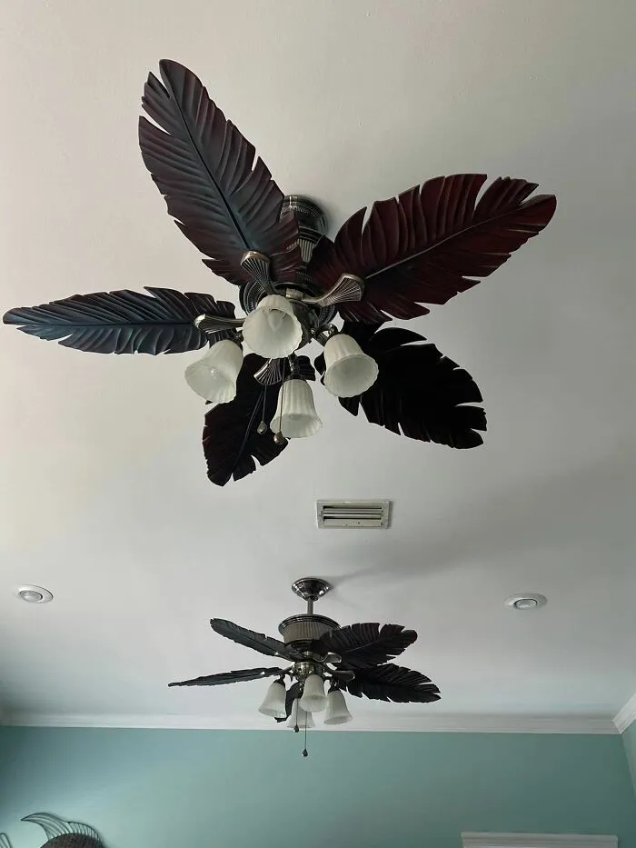 Hay 7 de estos hermosos ventiladores en nuestro condominio de playa. Esa pobre gente de la limpieza. Sabes que tienen que poner los ojos en blanco cuando ven esta dirección en su cronograma