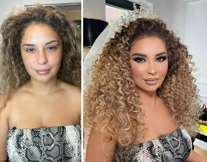 23 Fotos tomadas antes y después de que las novias fueran maquilladas para su boda (Nuevas imágenes)
