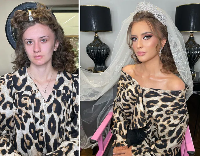 23 Fotos tomadas antes y después de que las novias fueran maquilladas para su boda (Nuevas imágenes)