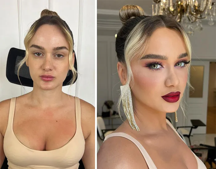 23 Fotos tomadas antes y después de que las novias fueran maquilladas para su boda (Nuevas imágenes)