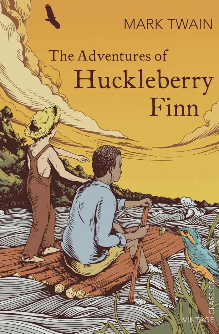 The Adventures Of Huckleberry Finn By Mark Twain book cover 
