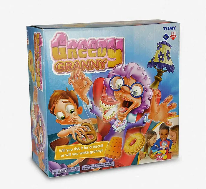 Box of Greedy Granny board game for kids, a fun board game that will keep children entertained for hours.