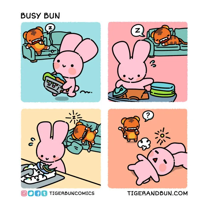 I Created Comics About A Tiger And Bunny Inspired By My Life With My Husband (30 Pics)