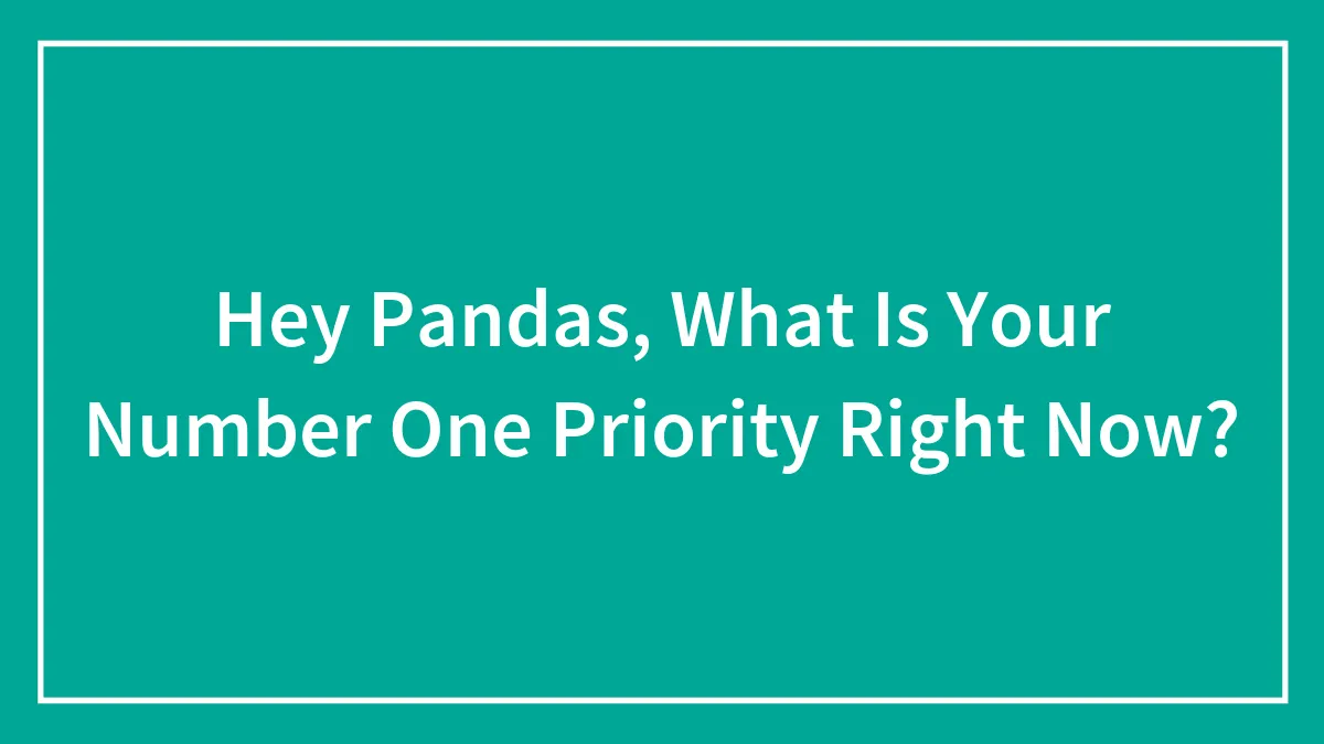 Hey Pandas, What Is Your Number One Priority Right Now? (Closed)
