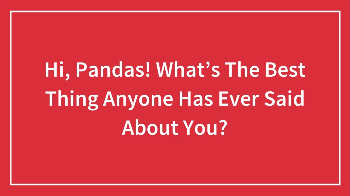 Hi, Pandas! What’s The Best Thing Anyone Has Ever Said About You?