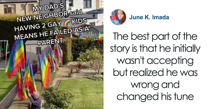 The Internet Cannot Get Enough Of This Dad Who Filled Yard With Pride Flags To Annoy Homophobic Neighbor