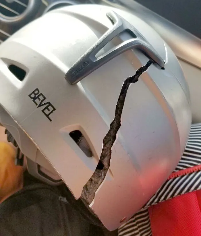 This Is Why You Should Wear Helmets. The Helmet Took The Hit And I Am Okay. Live To Ski Another Day