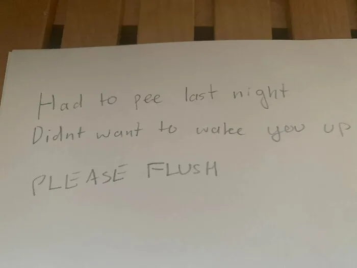 Left Overnight By My 14 Year Old Son. Popular With Me Because Who Doesn’t Love A Polite Teenager? Unpopular With The Cat Because He Can’t Read And Drank Out Of The Toilet