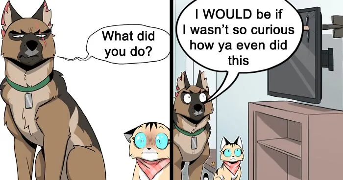 Artist Illustrates True Animal Friendship Between Pixie And Brutus, And Here Are 9 Of His Newest Comic Strips