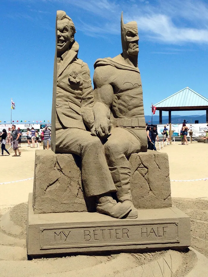Unbelievable Batman Sand Sculpture In Parksville, British Columbia