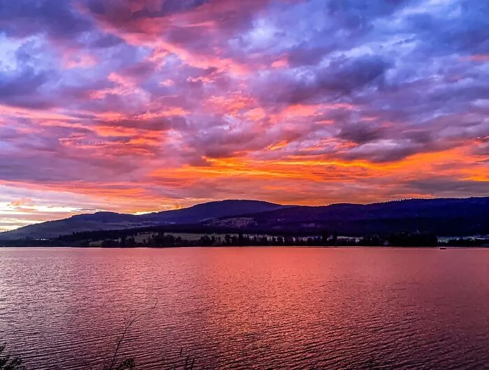 Sunrise Over Ellison Lake In Lake Country Bc