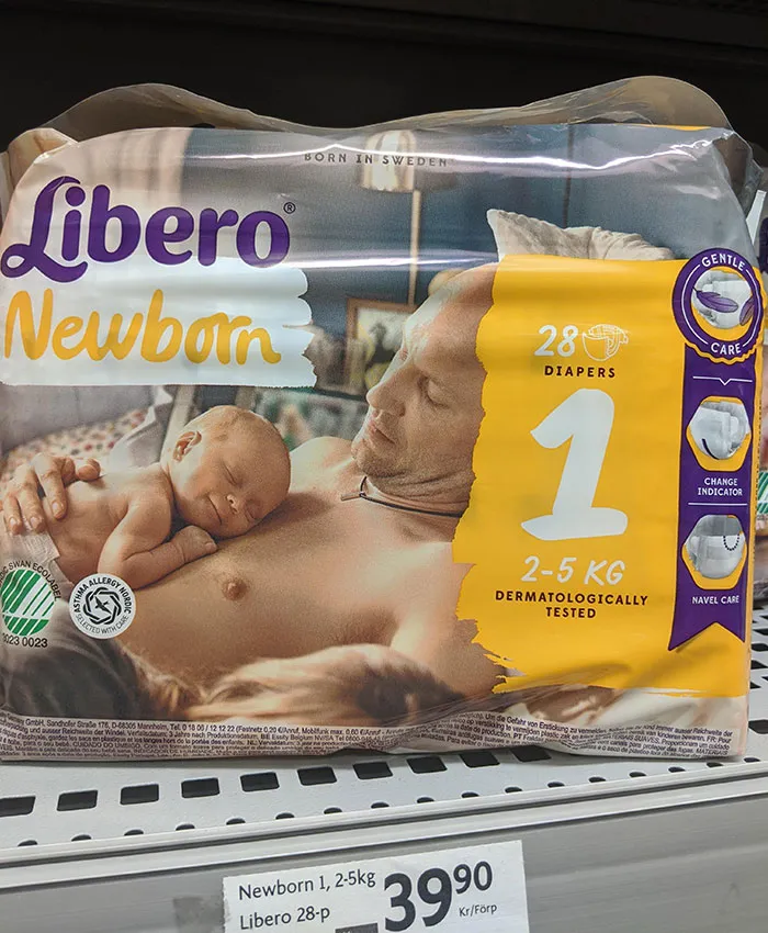 Nappies In Sweden Have A Father On The Packaging