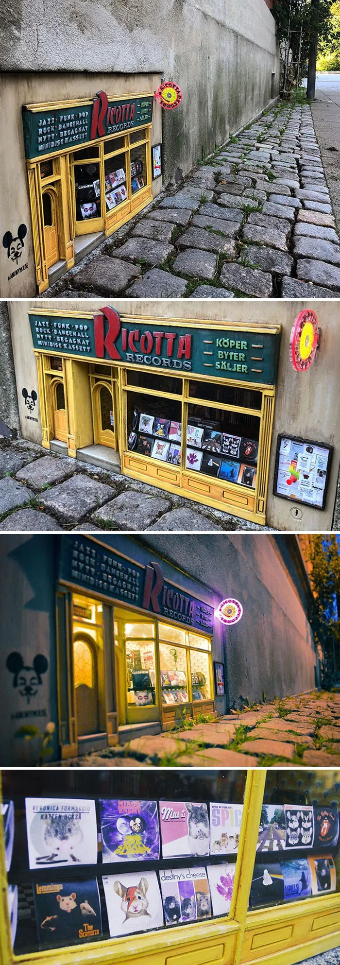 What Is This, A Record Store For Mice? Well Yes It Is And Someone Built It Yesterday In The Swedish Town Of Lund