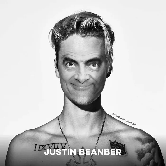 Justin Bieber como  Mr. Bean