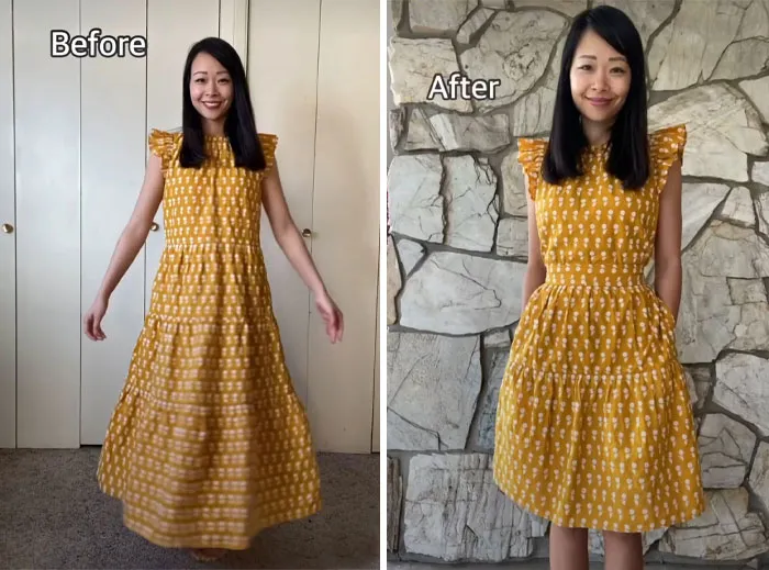 Mom Transforms 30 Old And Ugly Pieces Of Clothing To Save Money, And The Result Gains Her 296k Instagram Followers