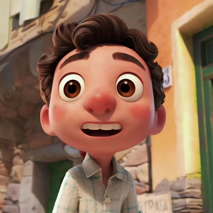Luca wearing white shirt 