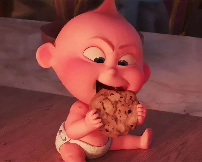 Jack-Jack Parr  eating a cookie 