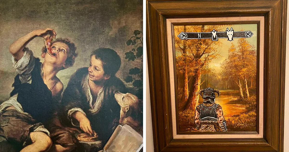 26 Artistas que mejoraron cuadros de tiendas de 2ª mano con sus pinceles (nuevas imágenes)