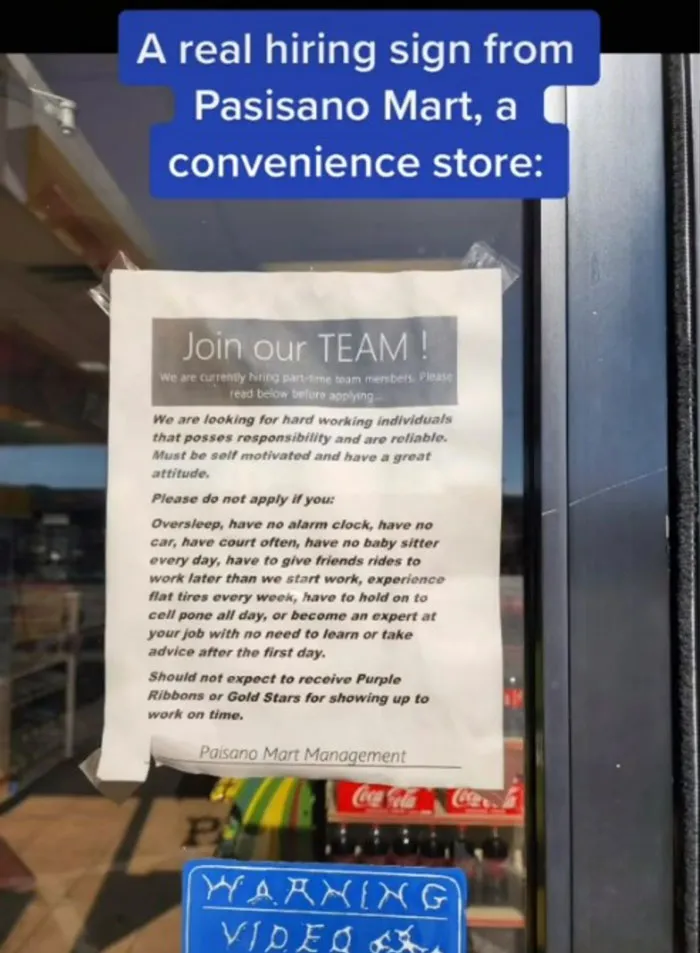 Delusional Job Flyer Blames 'Lazy Workers' For 50% Price Increase, Inspires This TikToker To Share 19 Ridiculous Job Signs