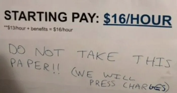 Delusional Job Flyer Blames 'Lazy Workers' For 50% Price Increase, Inspires This TikToker To Share 19 Ridiculous Job Signs