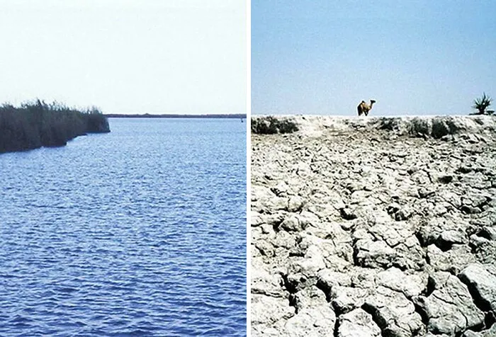 Lago Chad en 1967 vs. hoy en día