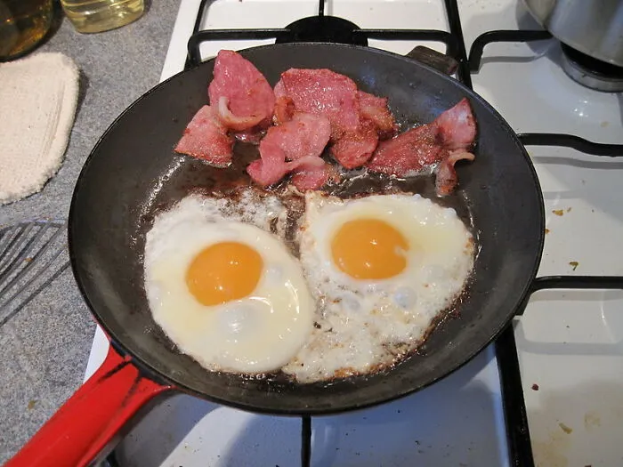Failing To Cook A Simple Meal, Eggs, Bacon, Toast