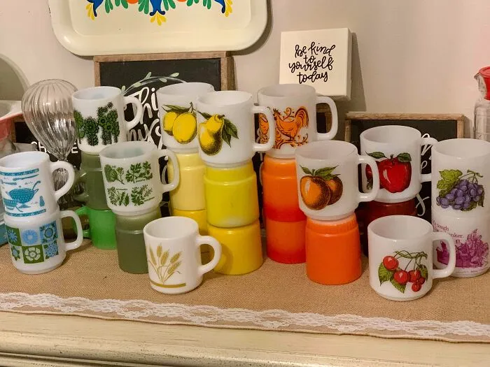 Estas tazas antiguas para leche son mis favoritas