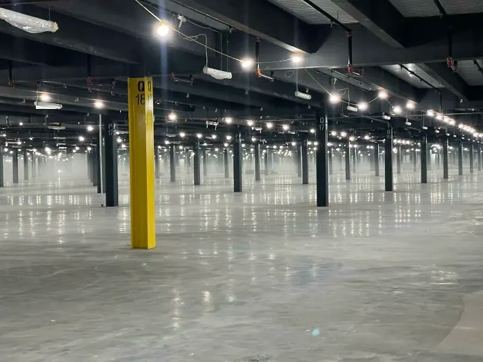 I Am Currently Working Construction At A New Amazon Fulfillment Center (650,000 Sq Ft). This Is The Fourth Of Fifth Floor. That Is Fog In The Background