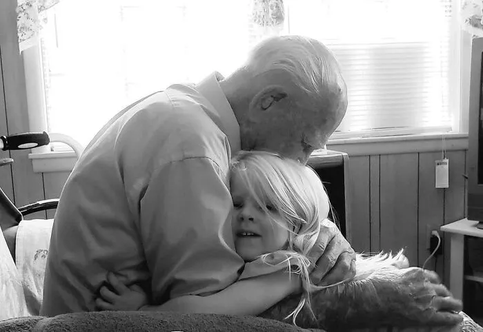 100 Years Apart. My Grandfather On His 103rd Birthday With My 3-Year-Old Daughter. Picture Is Priceless To Me