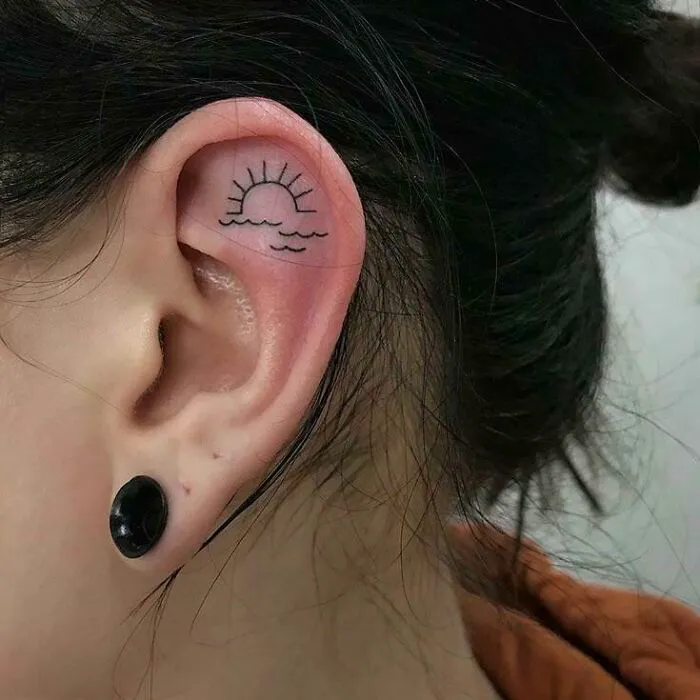 My New Hand Poked Ear Tattoo, Done By Lisa Sierpinska At Koditon Perhe, Helsinki