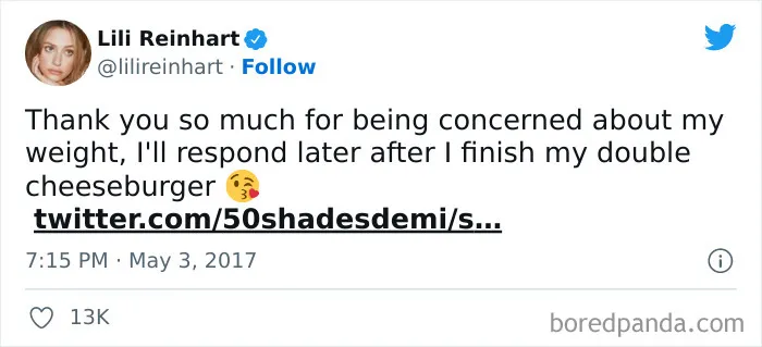 Lili Reinhart Responded To Body Shamers Who Were Concerned About Her Weight