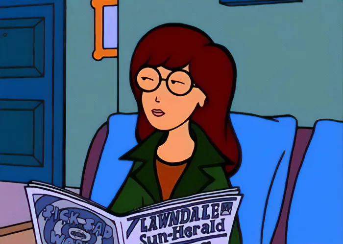 Daria character Daria Morgendorffer is reading a magazine