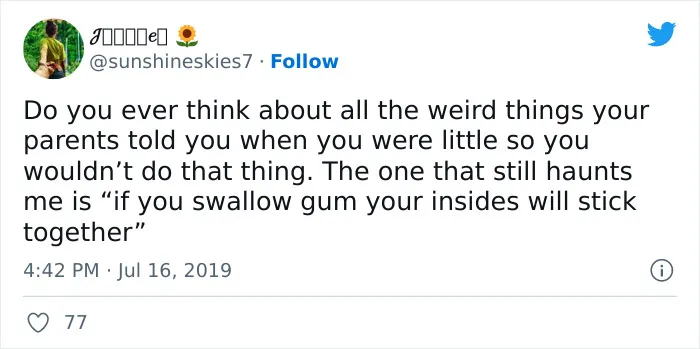 30 Tweets That Might Hit Too Close To Home About The Lies Our Parents Told Us Just So We’d Behave Or Do As They Said