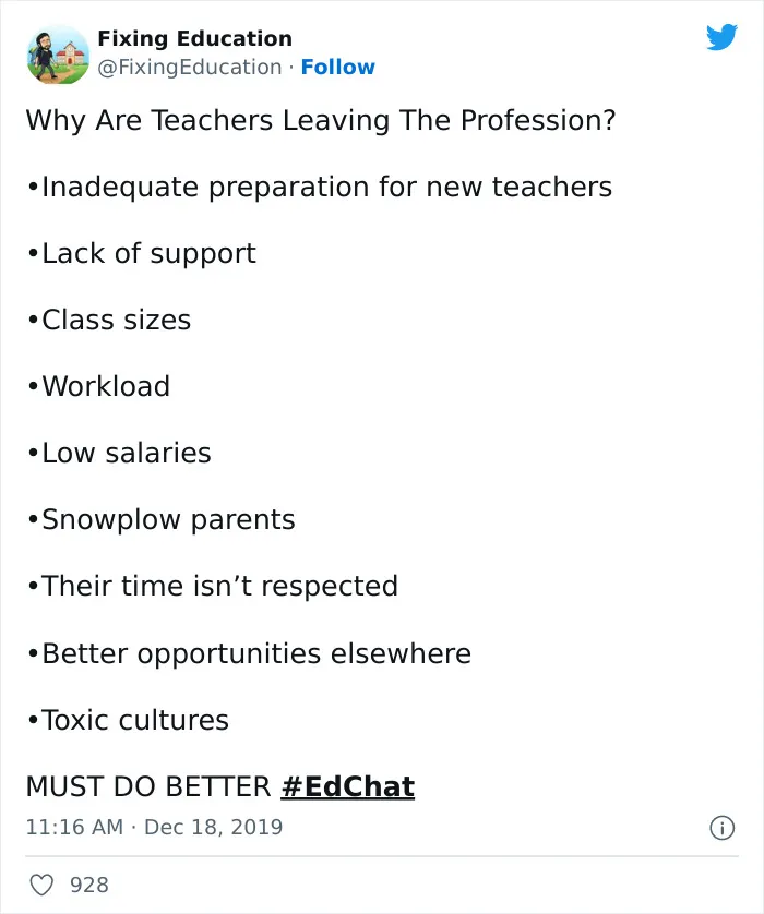 30 Tweets From Current Or Ex Teachers Or People Who Know Them, Pointing Out Why Educators Are Quitting Teaching Altogether
