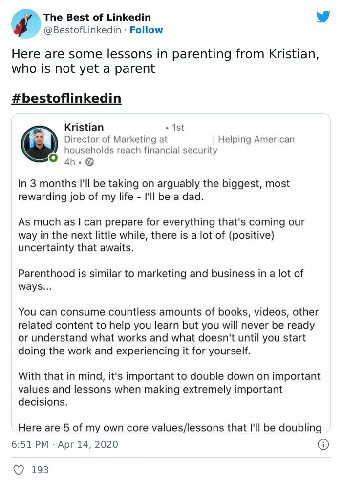 40 Cringeworthy LinkedIn Posts That Got Called Out By This Twitter Page
