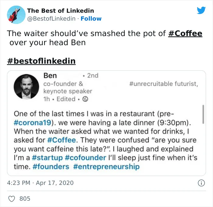 40 Cringeworthy LinkedIn Posts That Got Called Out By This Twitter Page