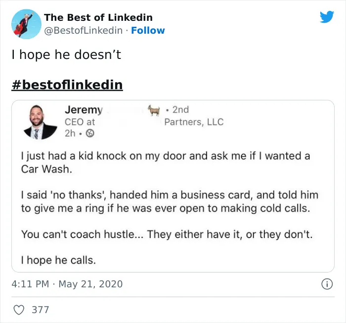 40 Cringeworthy LinkedIn Posts That Got Called Out By This Twitter Page