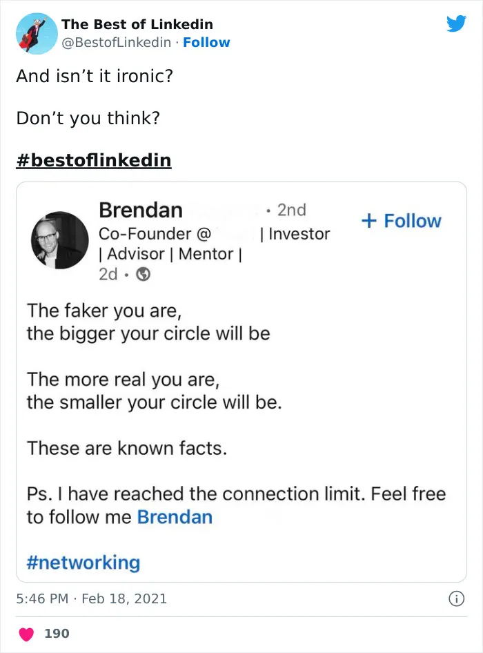 40 Cringeworthy LinkedIn Posts That Got Called Out By This Twitter Page