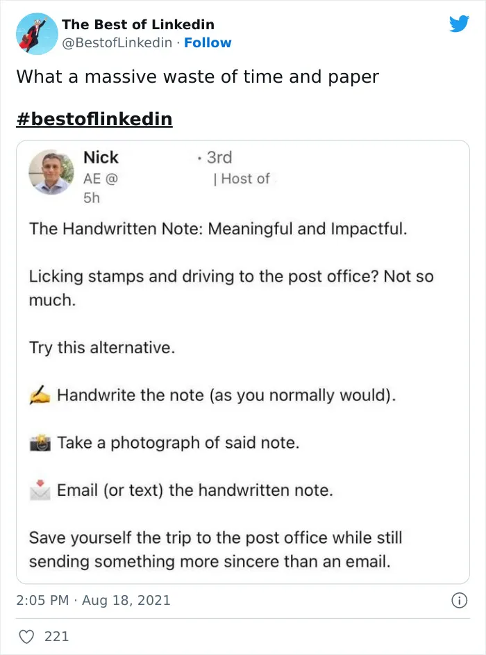 40 Cringeworthy LinkedIn Posts That Got Called Out By This Twitter Page