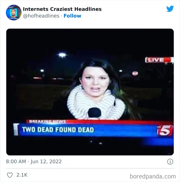 This Twitter Page Collects 50 Of The Most Ridiculous News Headlines Ever Printed Or Shared (New Pics)