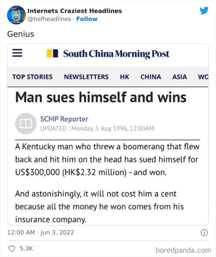 This Twitter Page Collects 50 Of The Most Ridiculous News Headlines Ever Printed Or Shared (New Pics)