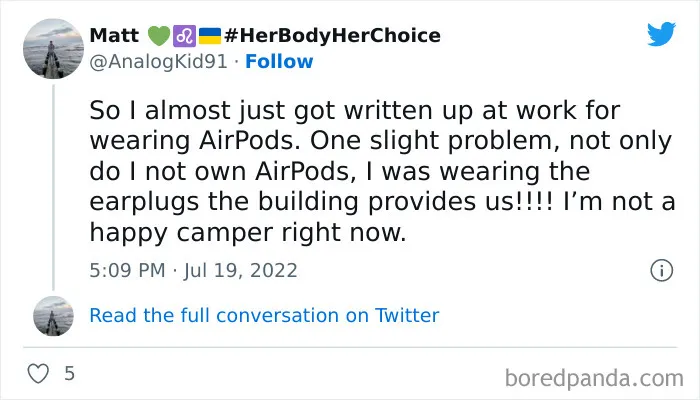 Wearing AirPods