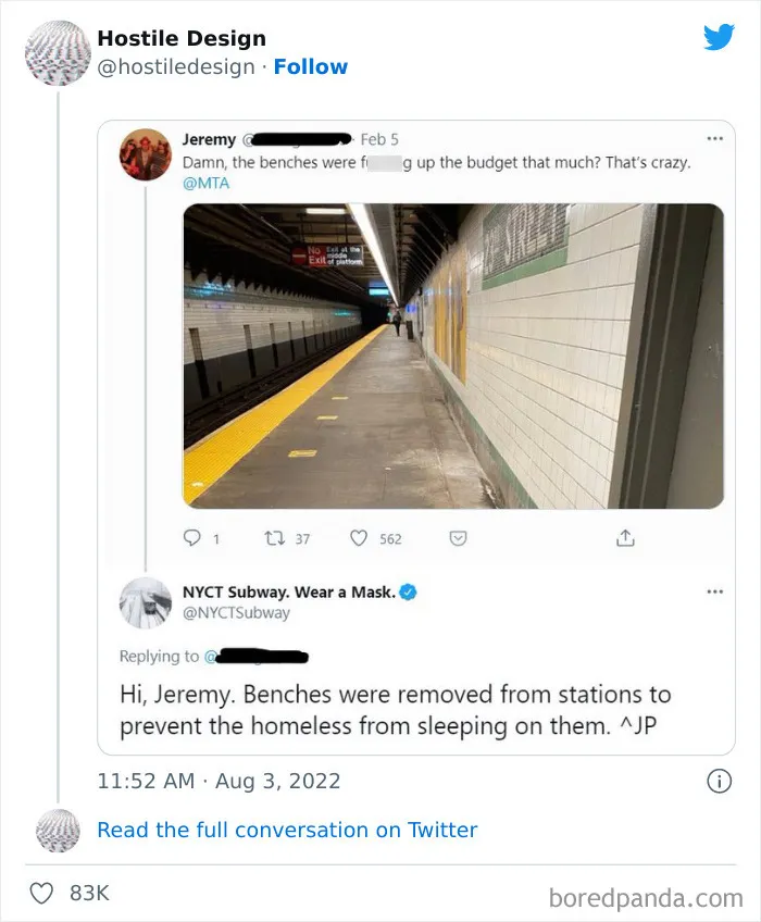 "Hostile Design": This Twitter Account Is Sharing 35 Sad And Infuriating Examples Of Design Against Humanity