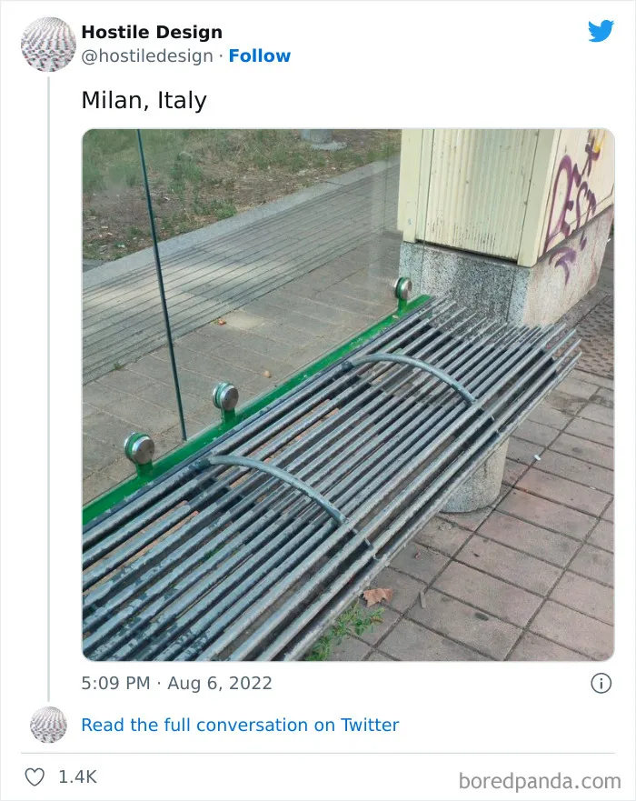 "Hostile Design": This Twitter Account Is Sharing 35 Sad And Infuriating Examples Of Design Against Humanity