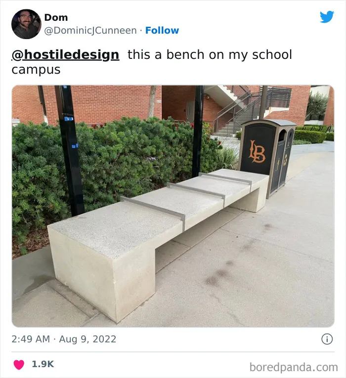"Hostile Design": This Twitter Account Is Sharing 35 Sad And Infuriating Examples Of Design Against Humanity